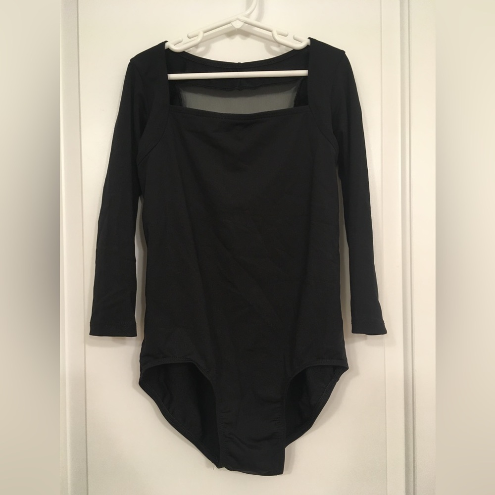 Natalie Mesh Back Long Sleeve Leotard